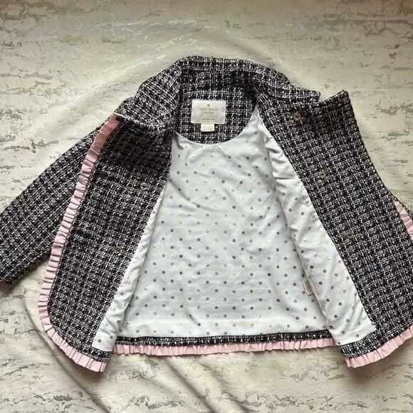 Kate Spade New York Baby Girls' Tweed Coat black - Picture 8 of 10